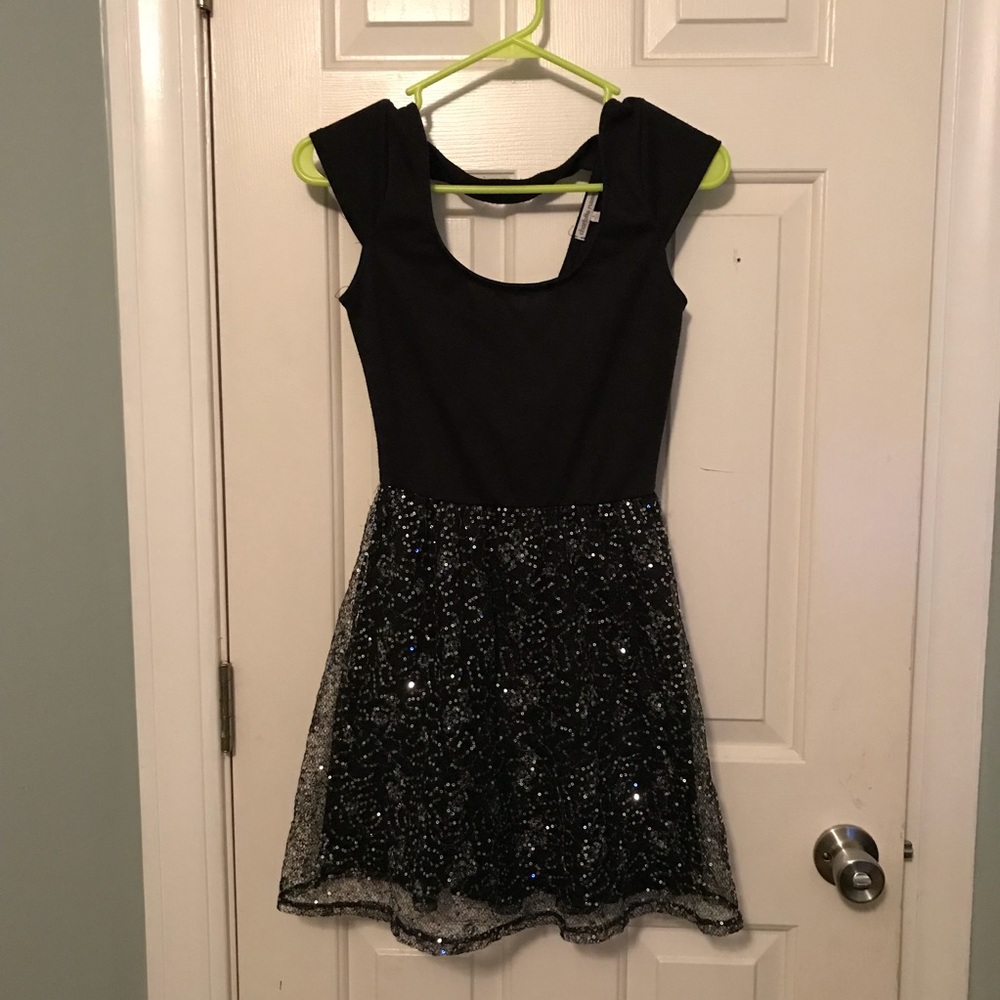 Charlotte Russe | Black/Silver Sparkly Dress